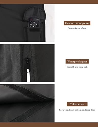 iBirdie Outdoor TV Cover 28 to 32 inch Waterproof, Cover Size 29''W x 19''H, Weatherproof, with Zipper for Outside Flat Screen 28 to 32 inch TV, Black, 600D Thick Fabric Protector - Image 5