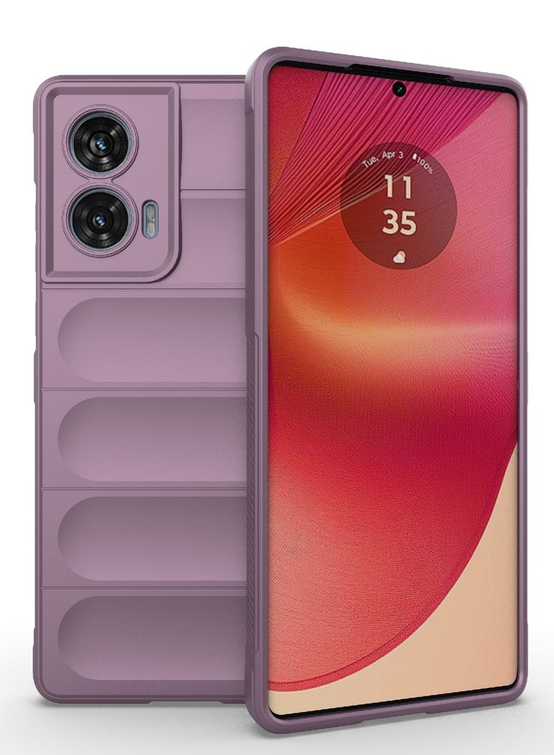 جراب موبايل ماجيك شيلد  سيليكون مضاد للصدمات وحمايه للكاميرا متوافق  Moto Edge 50 Fusion (ارجواني) - Image 1