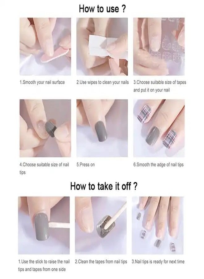 ShreeVoke 24PCS Everlasting French Nails Artificial Nails Art Set| Lightweight & Long Lasting| Easy To Use| Quick Fix For Festivals & Special Occasions - Image 4