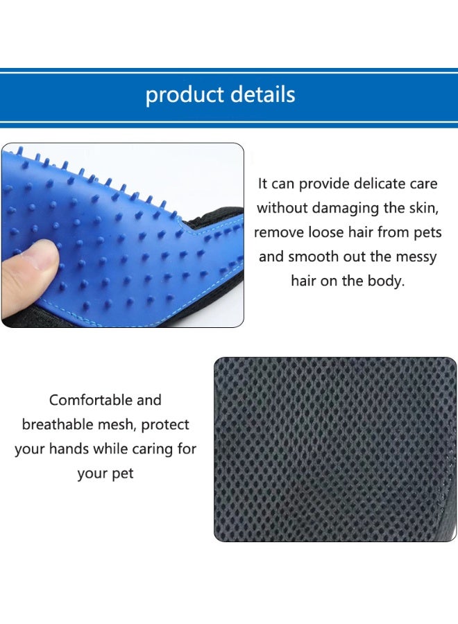Upgraded High Efficiency Pet Hair Removal Gloves - Gentle Hair Removal Brush for Long and Short Hair Dogs, Cats and Horses - 1 Pair (Blue) - Image 3