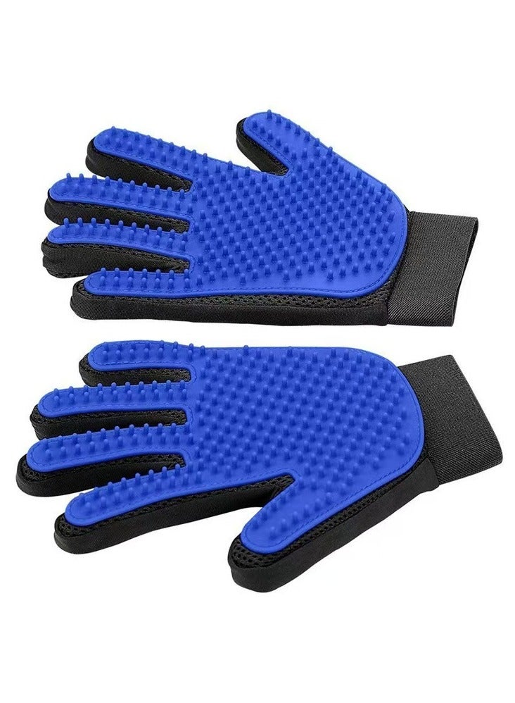 Upgraded High Efficiency Pet Hair Removal Gloves - Gentle Hair Removal Brush for Long and Short Hair Dogs, Cats and Horses - 1 Pair (Blue) - Image 1