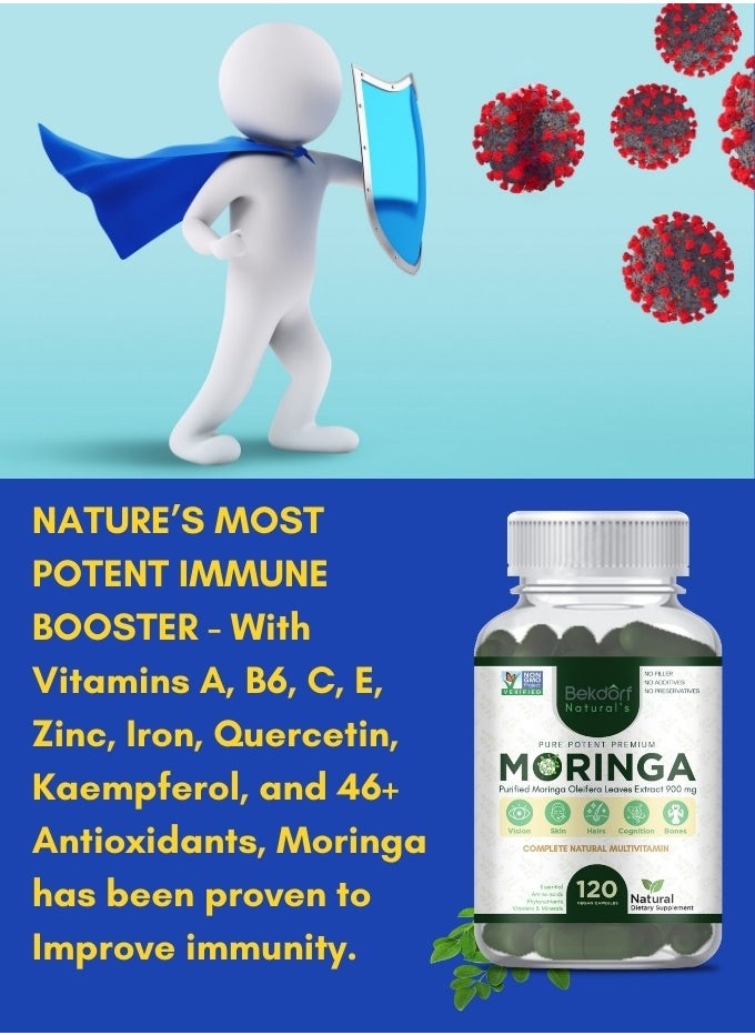 Bekdorf - Moringa -120 Vegan Capsules (Complete Natural Multivitamin) - Image 1