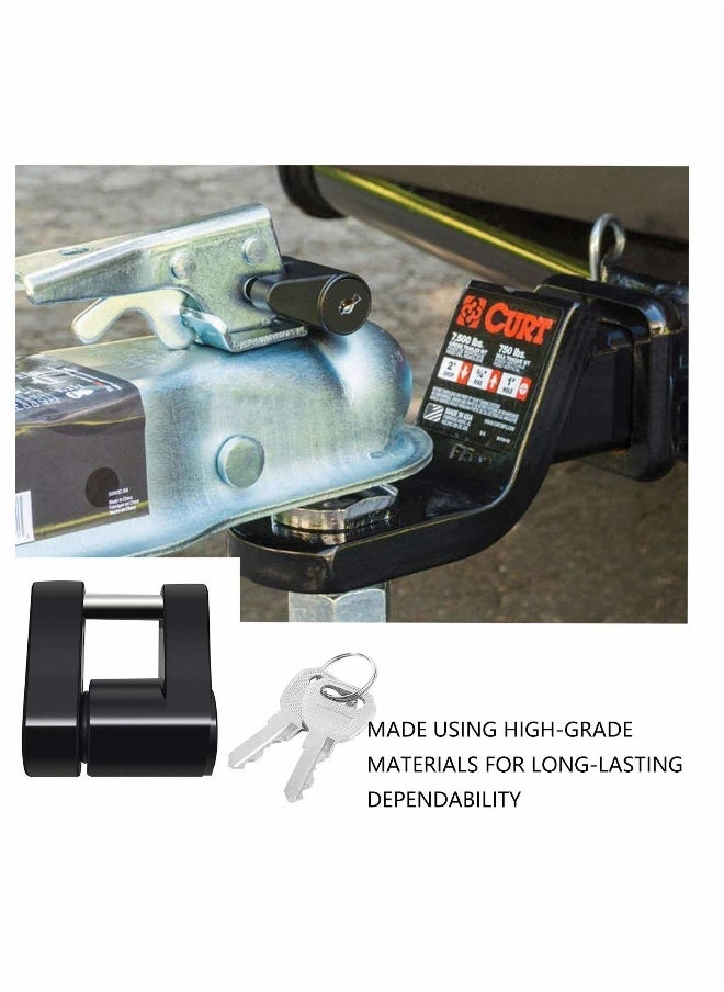 Generic Trailer Hitch Coupler Lock, Dia 1/4 Inch, 3/4 Inch Span with 2 Keys for Tow Boat RV Truck Car's Coupler Lock  - Image 2