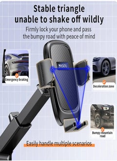 Yesido Car Phone Holder with Adjustable Silicone Padded Claw, PU Leather Back, Suction Cup Base, Yesido C262 - Black  - Image 3