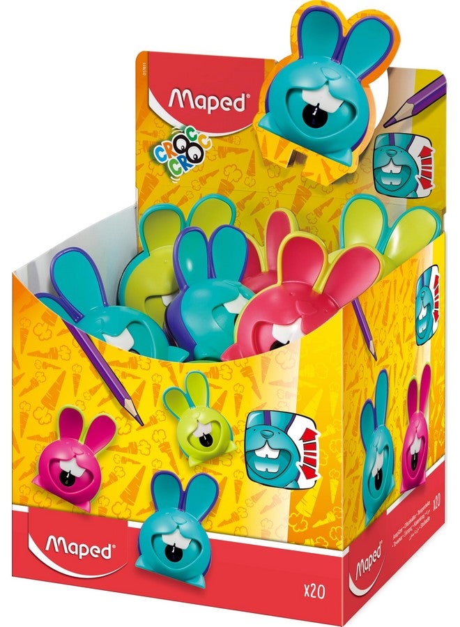 مابد Helix Usa - مبراة أقلام رصاص Croc Croc 'Chomp' بفتحة واحدة - للتحضير للأعمال المدرسية والفنية - مادة مقاومة للكسر - متينة وآمنة - عبوة من 20 قطعة - Image 1