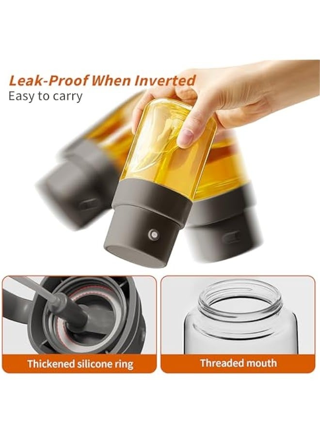 OCTOBER 2pcs 6.8 OZ/ 200 ML Oil Sprayer for Cooking, Premium Oil Spray Bottle for Kitchen, Food-grade Olive Oil Sprayer, Portable Oil Mister for Air Fryer, Outdoor BBQ and Camping (White u0026 Grey) - Image 3