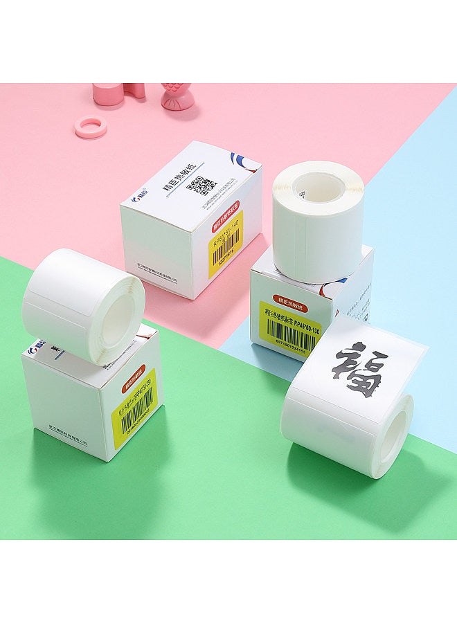 White Blank Thermal Printing Paper Roll for B21 Label Printer Barcode Price Size Name Label Paper Waterproof Oil-Proof Tear Resistant 40*80mm 95sheets/roll for B3S/B11 Thermal Printer for Home Organizer Supermarket Warehouse