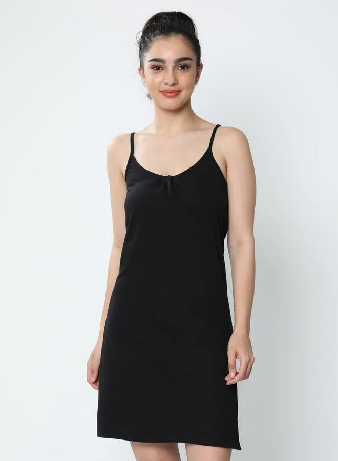 Envie Strappy Scoop Neck Slip with Side Slit by Styli