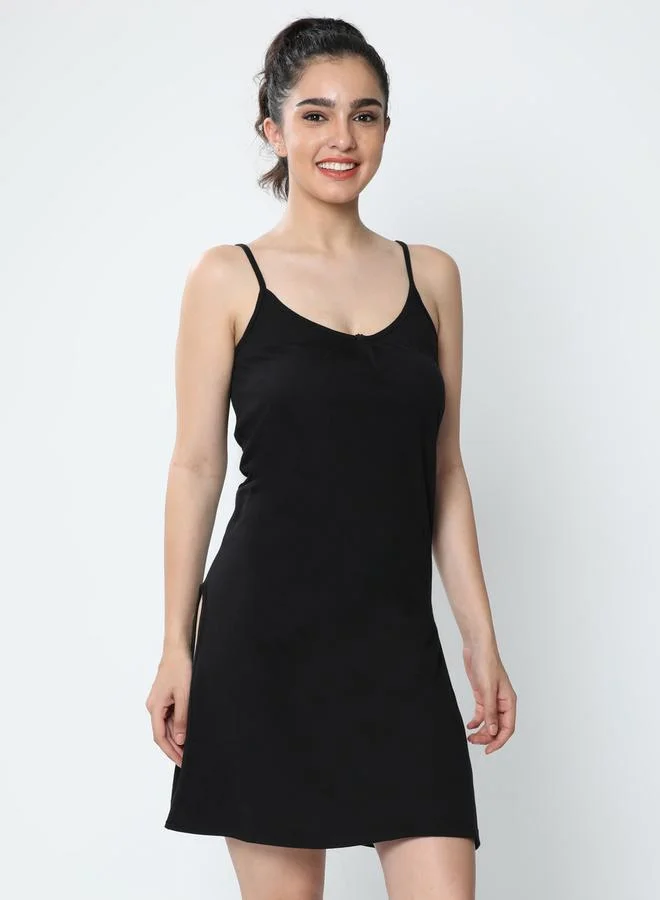 Envie Strappy Scoop Neck Slip with Side Slit by Styli