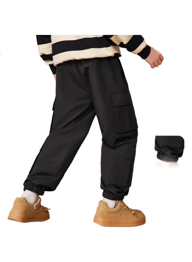 Ask Junior Boys' Pants, Autumn Children'S Fashion Versatile Cargo Pants, Running Trousers, Black, Size 170 - Image 2