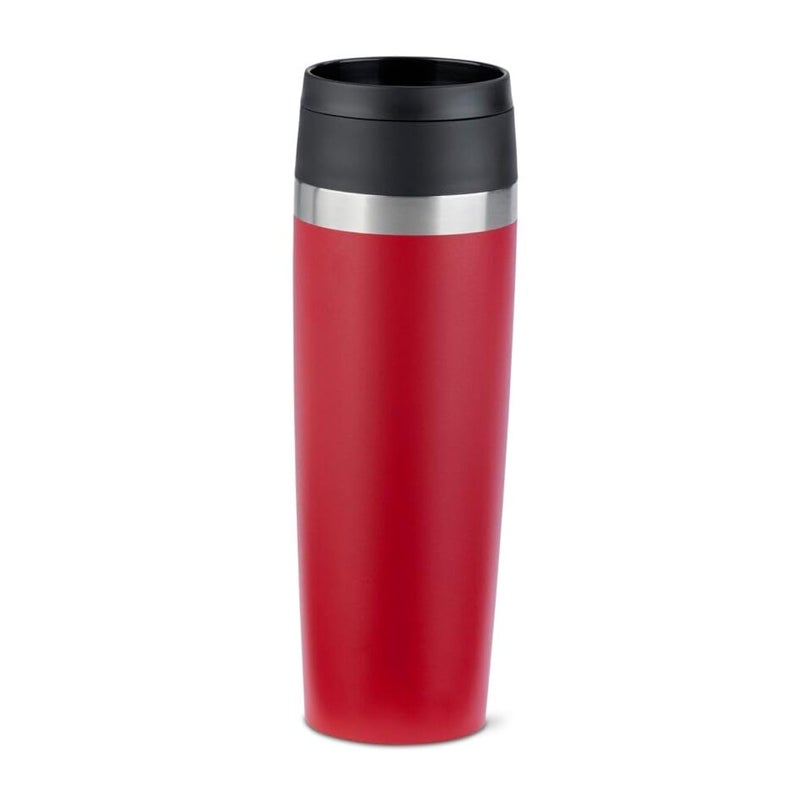 Emsa Travel Mug Insulated Mug 500 ml 6 Hours Hot  12 Hours Cold 100 LeakProof Easy Open and Close Coffee Mug Powder Coating Dark Red N2023750
