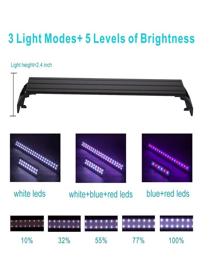 hygger 16W Full Spectrum Aquarium Light with Aluminum Alloy Shell Extendable Brackets, White Blue Red LEDs, External Controller, for Freshwater Fish Tank (24-30 inch) - Image 4
