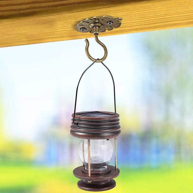 Dolibest Wall Mount Ceiling Hooks,Plant Hooks for Ceiling Metal Plant Bracket Iron Wall Mount Lanterns Hangers Hooks for Hanging Plants Lights, Outdoor Wire, Fairy Lights, Wind Chimes, Bronze(2PCS) - Image 3