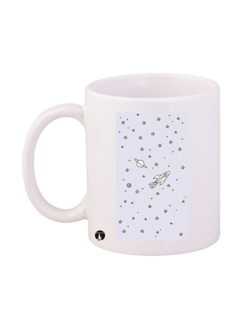 Space Printed Mug White/Black Standard Size