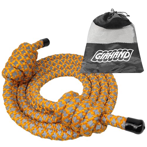 GIAHAND Heavy Weighted Jump Rope for Men and Women, Professional Flow Rope for Fitness, CrossFit, HIIT, Boxing, Night Glow Workout Rope, Adjustable Gym and Indoor Outdoor Exercise Orange - Image 1