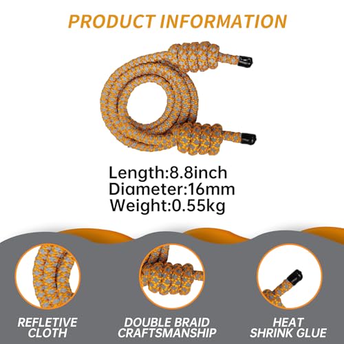 GIAHAND Heavy Weighted Jump Rope for Men and Women, Professional Flow Rope for Fitness, CrossFit, HIIT, Boxing, Night Glow Workout Rope, Adjustable Gym and Indoor Outdoor Exercise Orange - Image 3