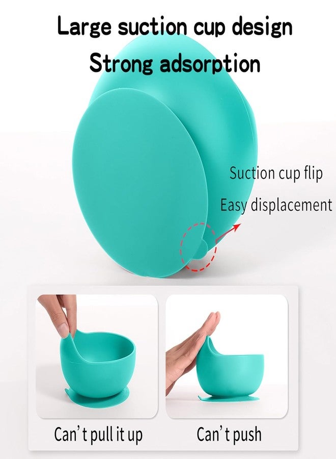 Tony Stark 7 Pcs Silicone Baby Feeding Set Bpa-Free,Microwave Safe,Anti-Slip Base | Complete Tableware Kit for Babies & Toddlers with Suction Plate,Bowl,Cup, Spoon,Fork & Bib (Green) - Image 4