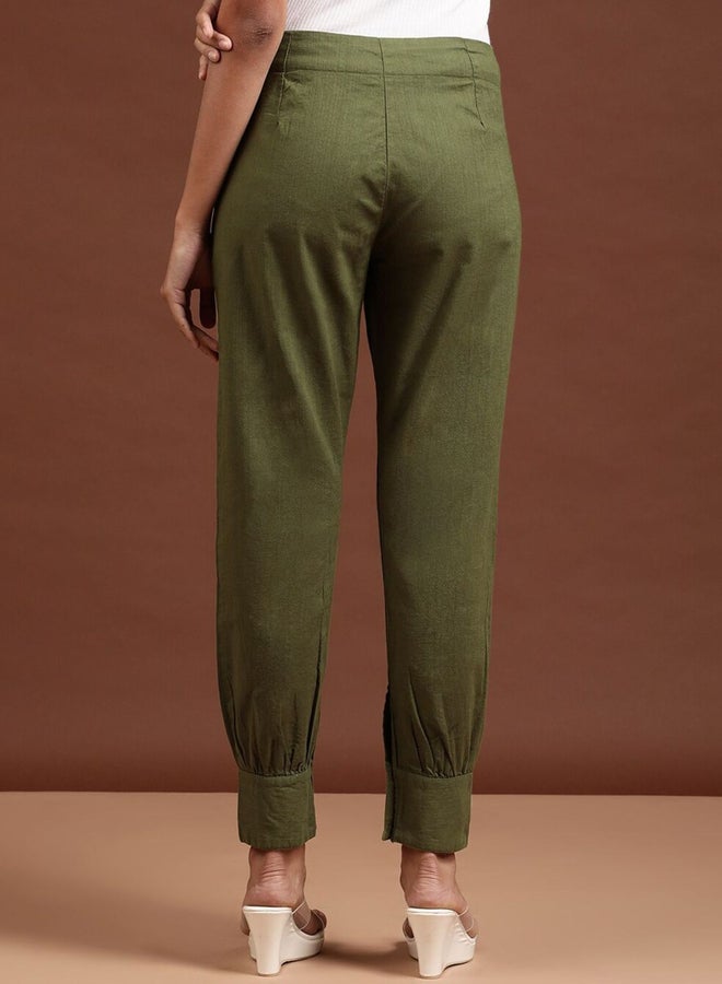 Freehand Women Green Tapered Fit Solid Pants - Image 5