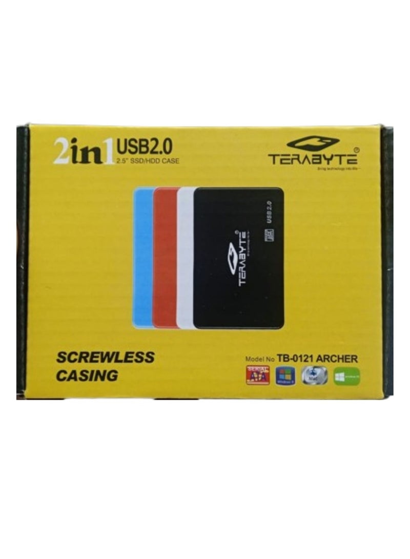 2 IN 1 USB 2.0 2.5" SSD/HDD CASE