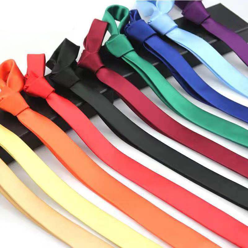 JEMYGINS 1.58" Black Tie Silk Skinny Ties for Men Slim Necktie(4cm) - Image 4