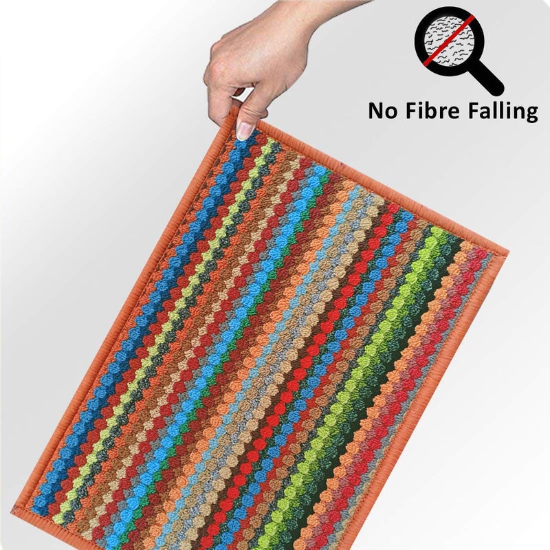 Status Contract Floor Door Mats in Home Soft Kitchen Living Area Bathroom Office Entrance Non-Slip Washable Dirt Trapper (38X 58 Cm, Orange, Polyester) - Image 4