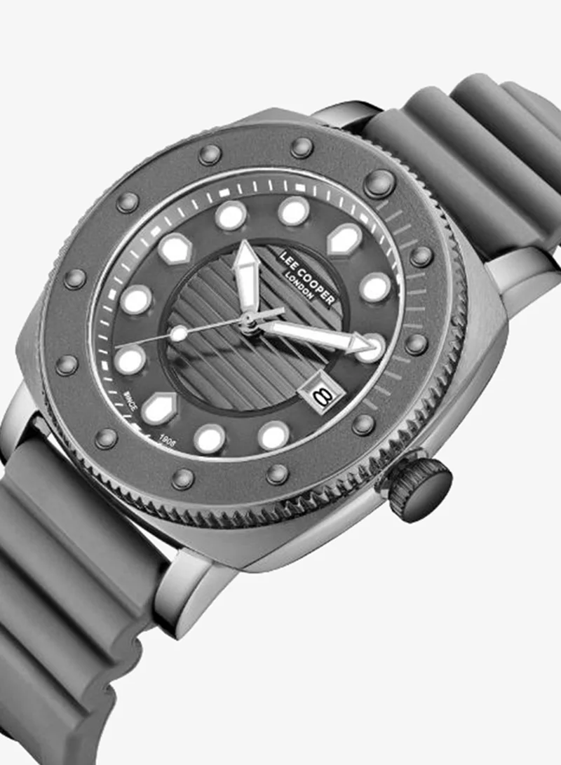 Lee Cooper Men's Silicone Analog Watch LC08193.066 - 43 mm