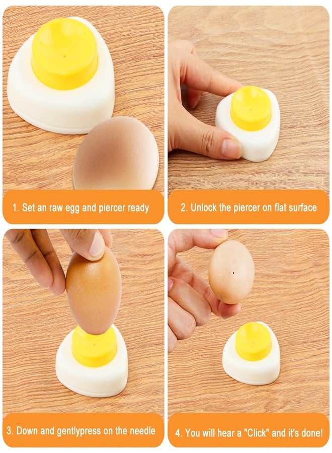 Trasylph 10PCS Egg Cracker Topper Cutter Set for Hard Boiled Eggs,With 4X Stainless Steel Egg Cups for Soft Boiled Eggs,4 X Egg Spoons,1 X Magnetic Egg Piercer,for Breakfast Kitchen Tool - Image 4