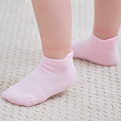 ZAPLES Baby Girls Non Slip Grip Ankle Socks with Anti Skid Soles for Infants Toddlers, Polychrome, 12-36 Months - Image 2