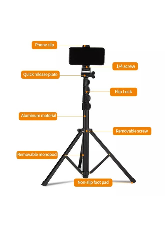 Jmary MT39 61inch Heavy Duty Aluminum Extendable Cell Phone Tripod Stand Selfie Stick Tripod with phone clip - Image 3