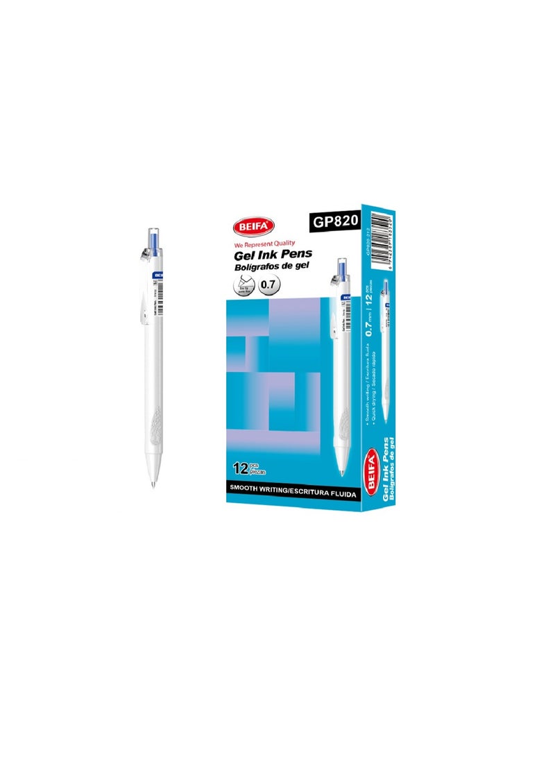 Beifa Gel Pen with Spring Quick Dry 0.7 mm blue model GP820-212