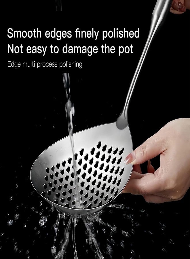 آميا مغرفة قلي عميق من الفولاذ المقاوم للصدأ SUS304 من IMEEA، ملعقة مثقبة للقلي العميق، 16 بوصة - Image 5