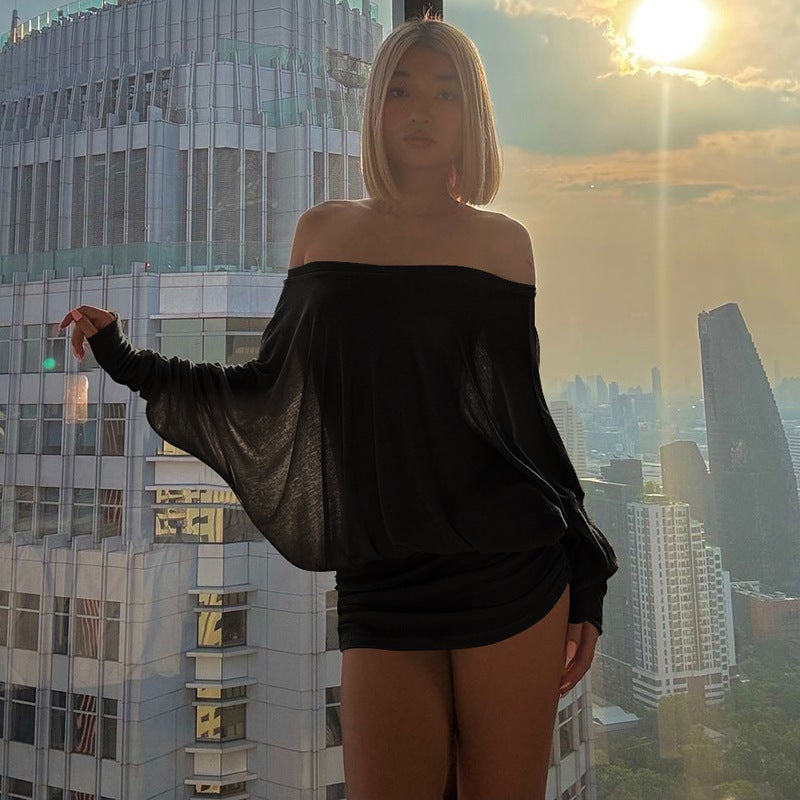 Women's Off-Shoulder Ruched Bodycon Dress - Image 1