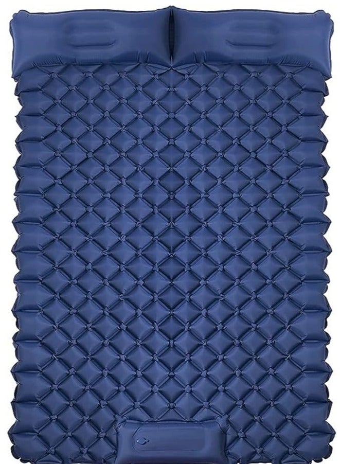 Generic Premium Double Inflatable Sleeping Pad – Blue, Extra Thick, Built-in Foot Pump, Ultralight & Waterproof for Camping, Hiking & Travel - Image 1