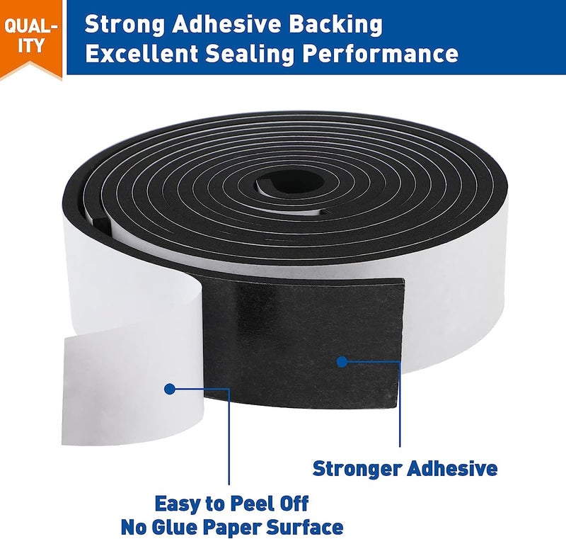 CELLUX Single Side 6MM Thick High Density Self Adhesive Foam Seal Tape, Weather Stripping Doors and Window Insulation Soundproofing- 24mm Width, 5 Meter Length - Image 3