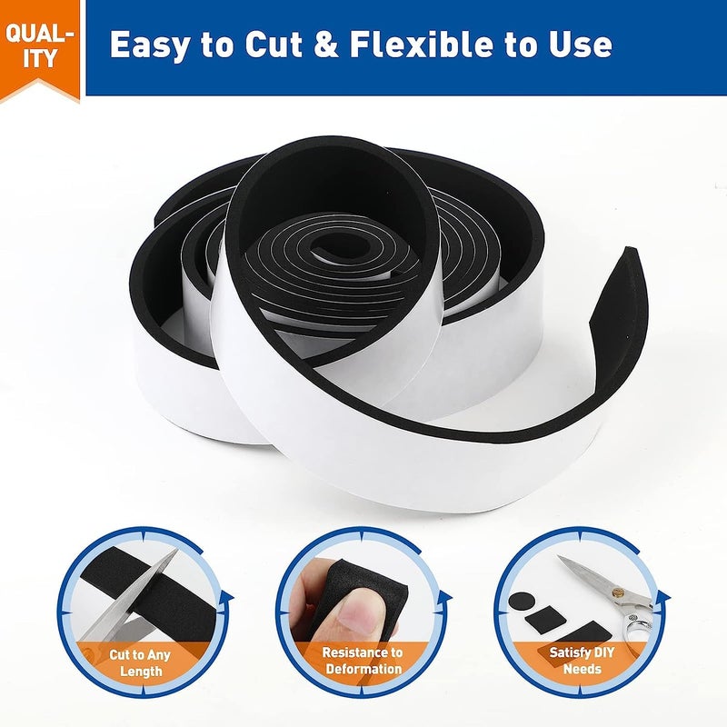 CELLUX Single Side 6MM Thick High Density Self Adhesive Foam Seal Tape, Weather Stripping Doors and Window Insulation Soundproofing- 24mm Width, 5 Meter Length - Image 4