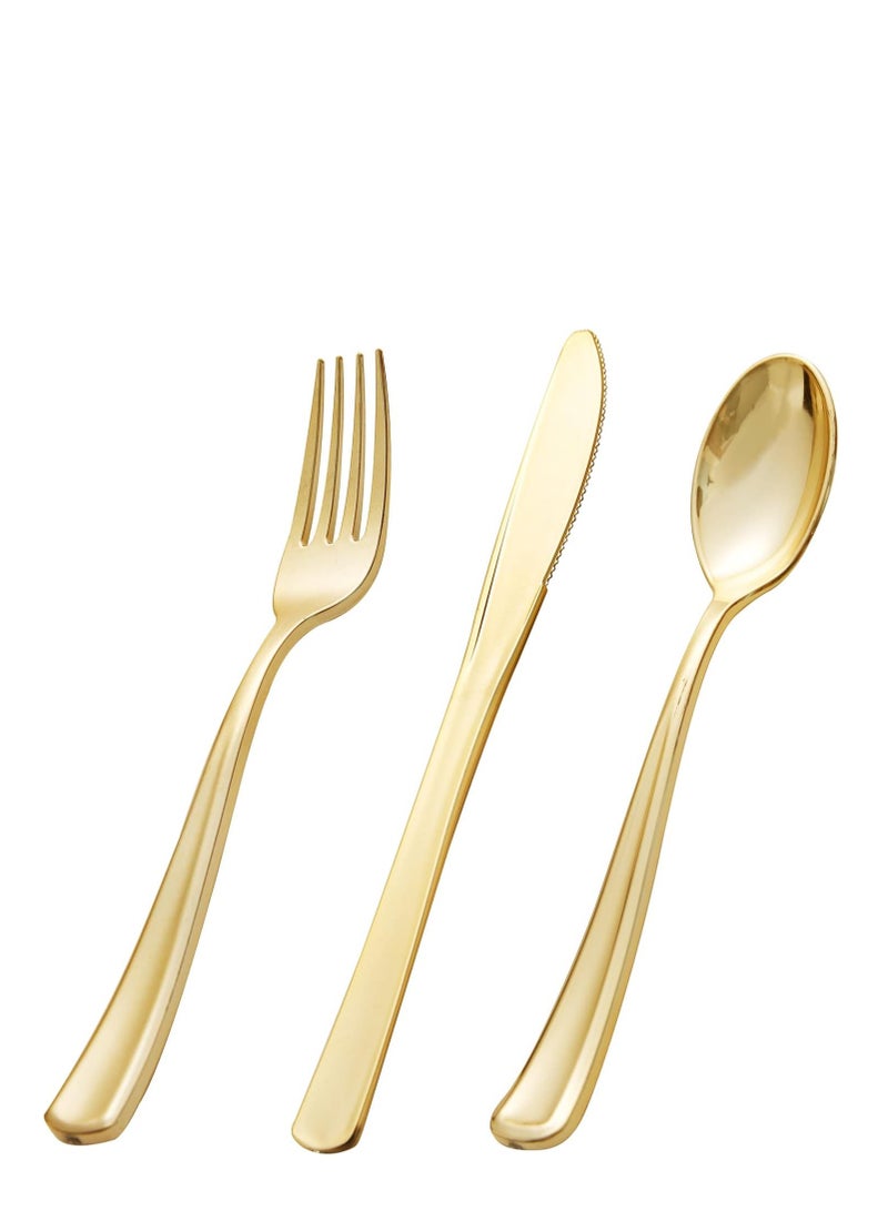 طقم أدوات مائدة بلاستيكية مع مناديل - أدوات تستخدم لمرة واحدة للتخييم والسفر ولوازم الحفلات - طقم سكين وشوكة وملعقة ومناديل - طقم أدوات مائدة تستخدم لمرة واحدة