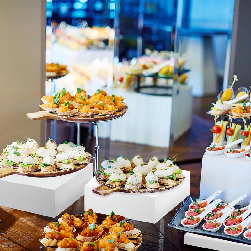 TPGP HEYTIMI 4Pcs Buffet Risers, Acrylic Cube Display Stands for Food, Dessert, Party, Brunch, Jewelry & Crafts (6.5x7.5x8.5x9.5'') - Image 4