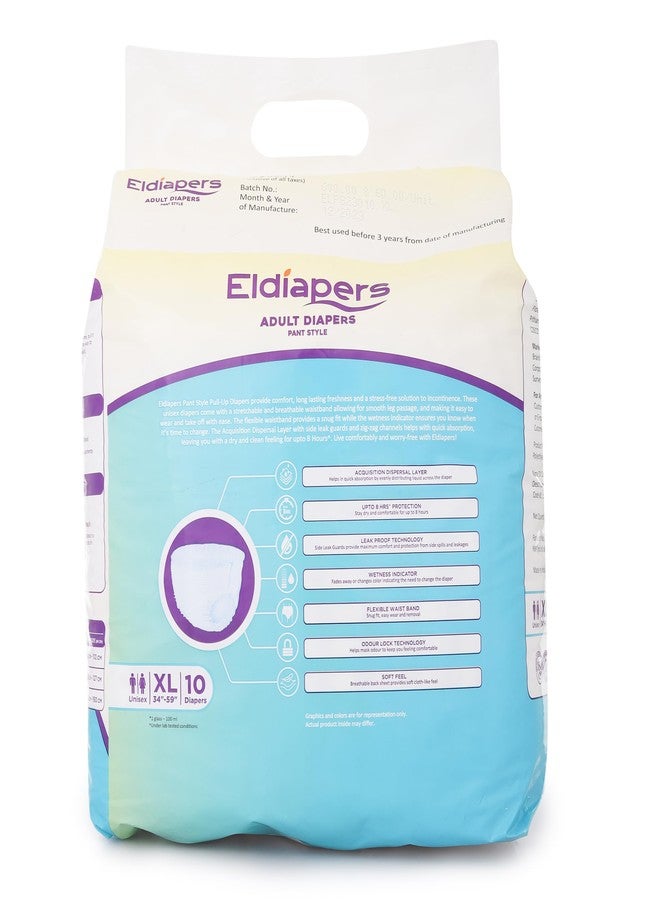 الحفاضات حفاضات الكبار من إلدايبرز (مقاس XL، عبوة من 8 قطع) طبقة امتصاص متعددة الطبقات، حماية تدوم حتى 8 ساعات، تقنية مانعة للتسرب، مؤشر للبلل، حزام خصر مرن، تقنية مانعة للروائح، ملمس ناعم - Image 3