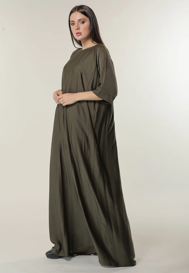 Moistreet Elegant Crew Neck Casual Abaya