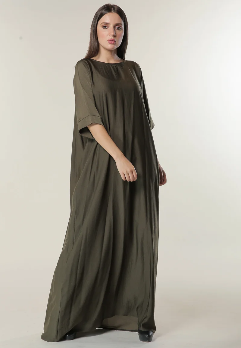 Moistreet Elegant Crew Neck Casual Abaya