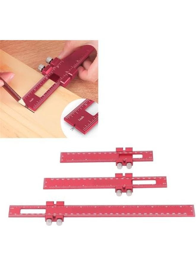 T Type Scribing Ruler 6 8 12 Inch Aluminum Alloy Woodworking Ruler with Slide Stop - Image 3