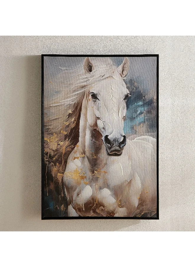 هوم بوكس لوحة فوسيل مرسومة يدوياً بحصان - 50x70x3 سم