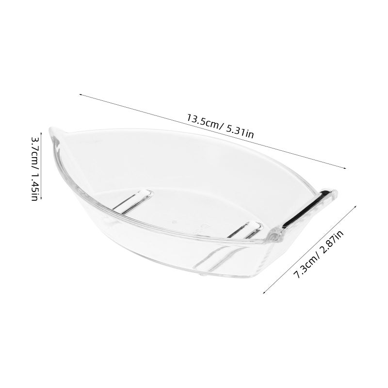 Clear Gravy Boat Reusable Appetizer Plate Sauce Dipping Bowl Small Serving Plate - Image 3