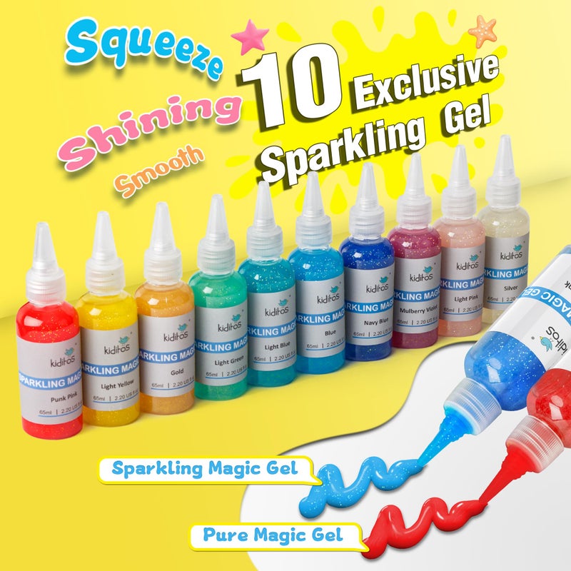 Kiditos Fruit Magic Water Elf Toy Kitâ€“Squishies for Kids, 20 Gels & 10 Molds, Magic Gel Water Pets Sensory Toy, Fun DIY Craft Kit, Party Favors, Birthday & Christmas Gifts for Kids Ages 3+ - Image 3