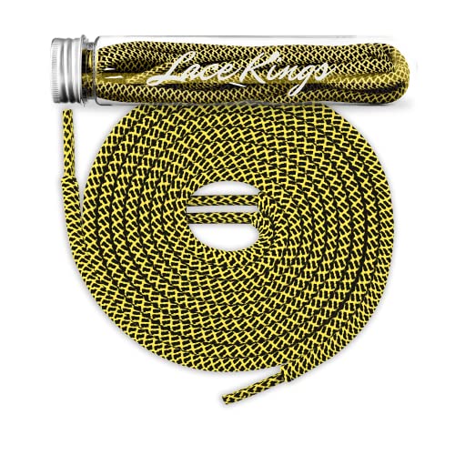 Lace Kings رباط أحذية كينغز الدائري (أصفر/أسود - 36 بوصة) - Image 1