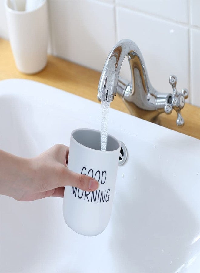 SITAKE 4 Pcs Bathroom Tumblers Cups, Unbreakable Reusable Toothbrush Holders, Eco-Friendly Plastic Drinking Cups for Water, Coffee, Milk, Juice, Tea(4 Colors) - Image 4