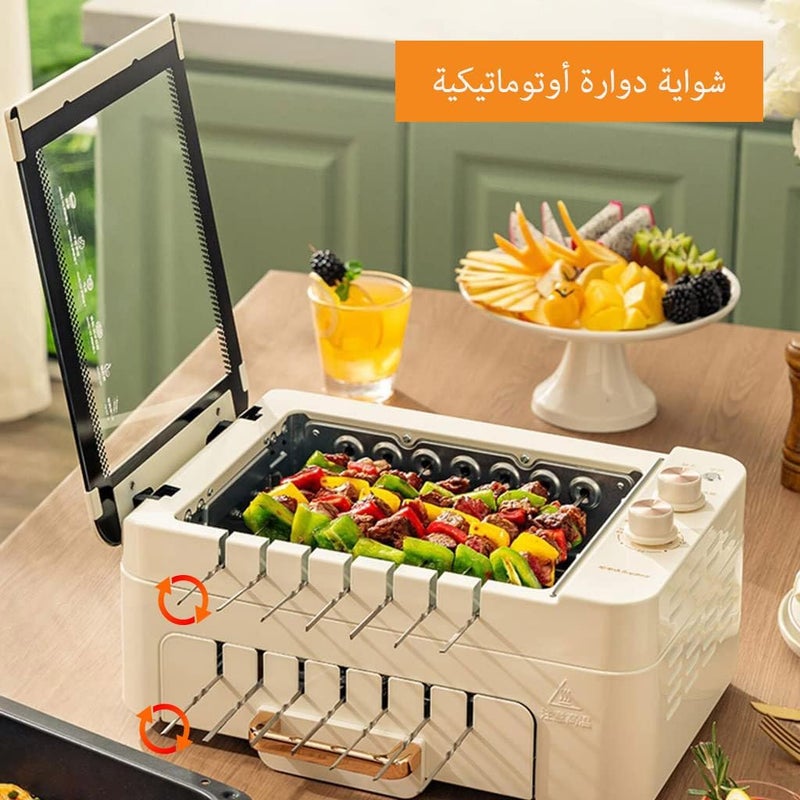 جيرزون آلة شواء الأسياخ، آلة تحميص كهربائية، دوران تلقائي، شواء بدون دخان، شواية كهربائية دوارة متعددة الوظائف - Image 5