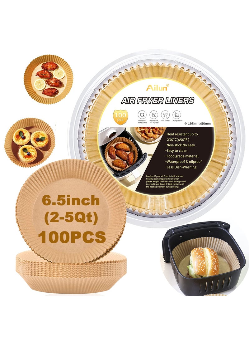 Ailun Ailun Air Fryer Paper Liners 65inch 100PCS NonStick Parchment PaperOil ResistantDisposable Food Grade Free of Bleach Paper Round for 25 QT Air Fryer Baking Roasting Microwave 