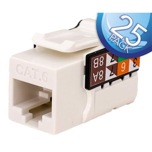 VC VERTICAL CABLE Vertical Cable V-MAX Cat6 Keystone Jack - White - 25 Pack - Image 3