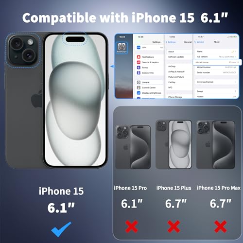 CACOE Magnetic Case for iPhone 15 2023 6.1 inch-Compatible with MagSafe & Magnetic Car Phone Mount,Anti-Fingerprint TPU Thin Phone Cases Cover Protective Shockproof (Matte Black) - Image 2